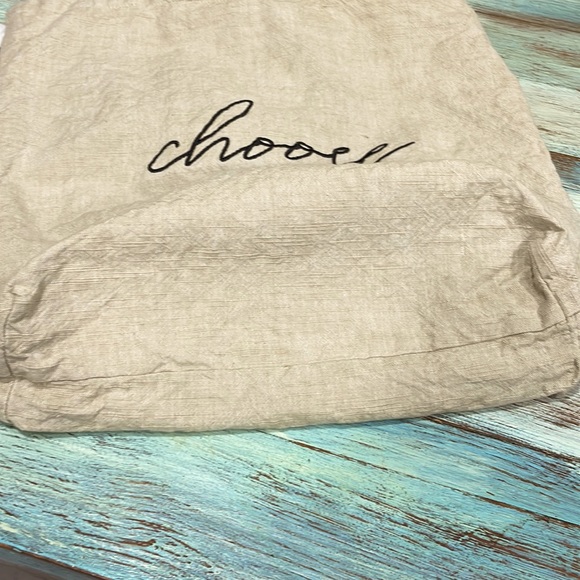 Choose Joy linen cotton tote 16x15 - Picture 5 of 5